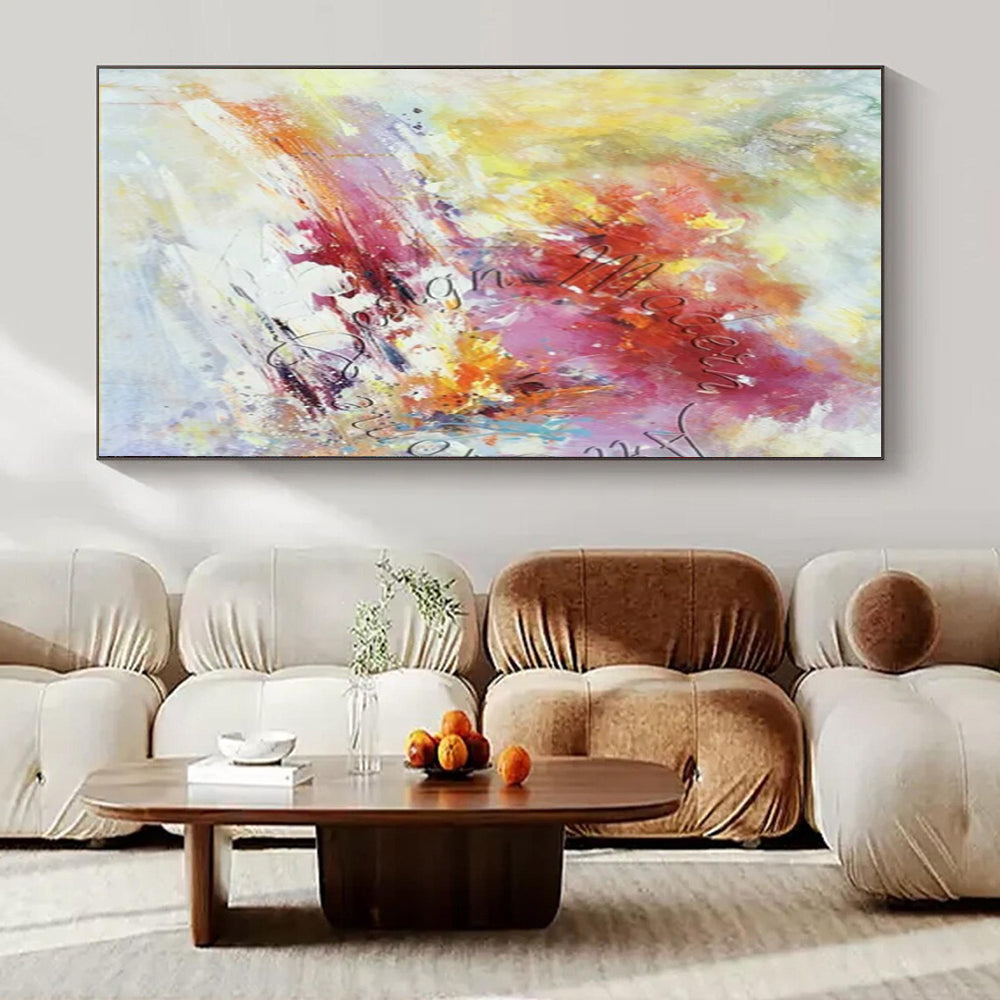 Bright Color Burst, "Rainbow Rhapsody" – Abstract Expressionist Painting On Canvas PS0929