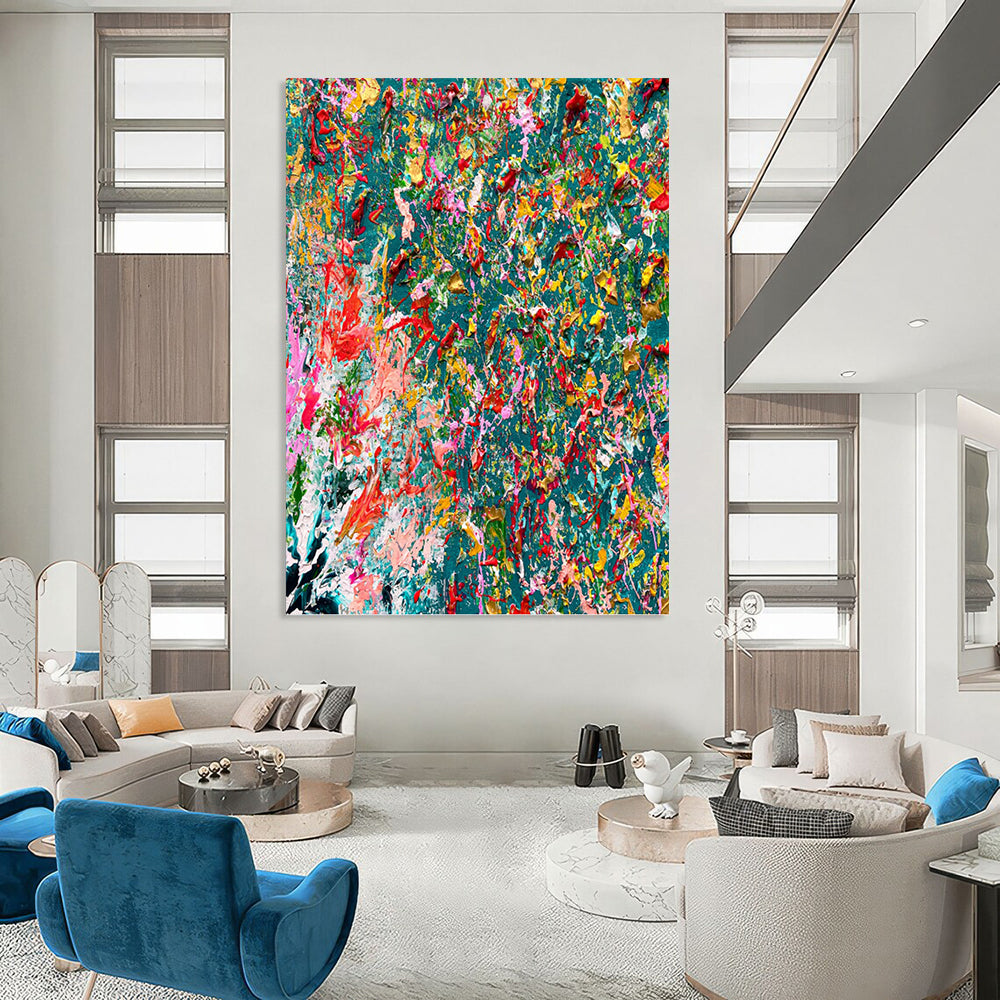 “Vibrant Color Explosion” - Abstract, Energetic - Styled Painting On Canvas PT1682