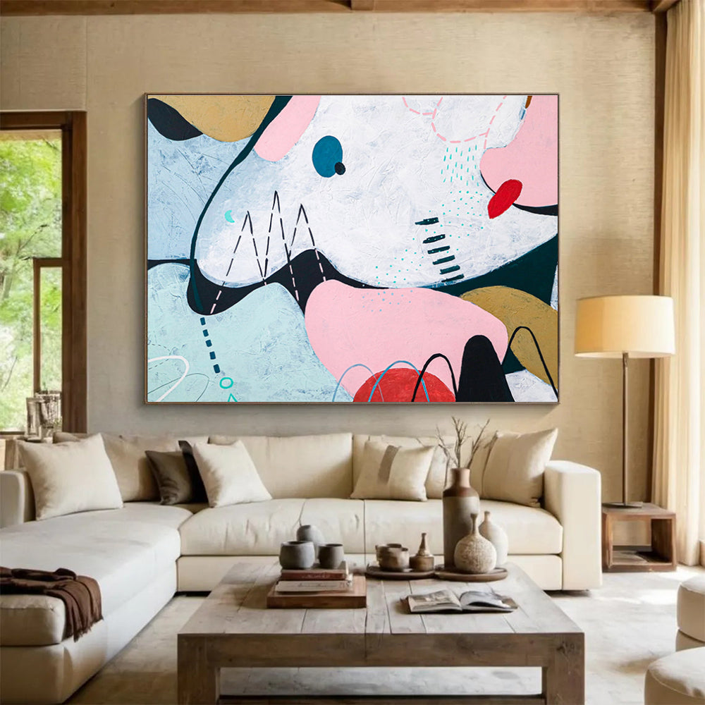 “Playful Geometric Abstract” - Geometric Abstract Painting DKS550