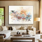 “Mixed - Media Floral Abstract” - Mixed - Media Artwork On Canvas DKS532