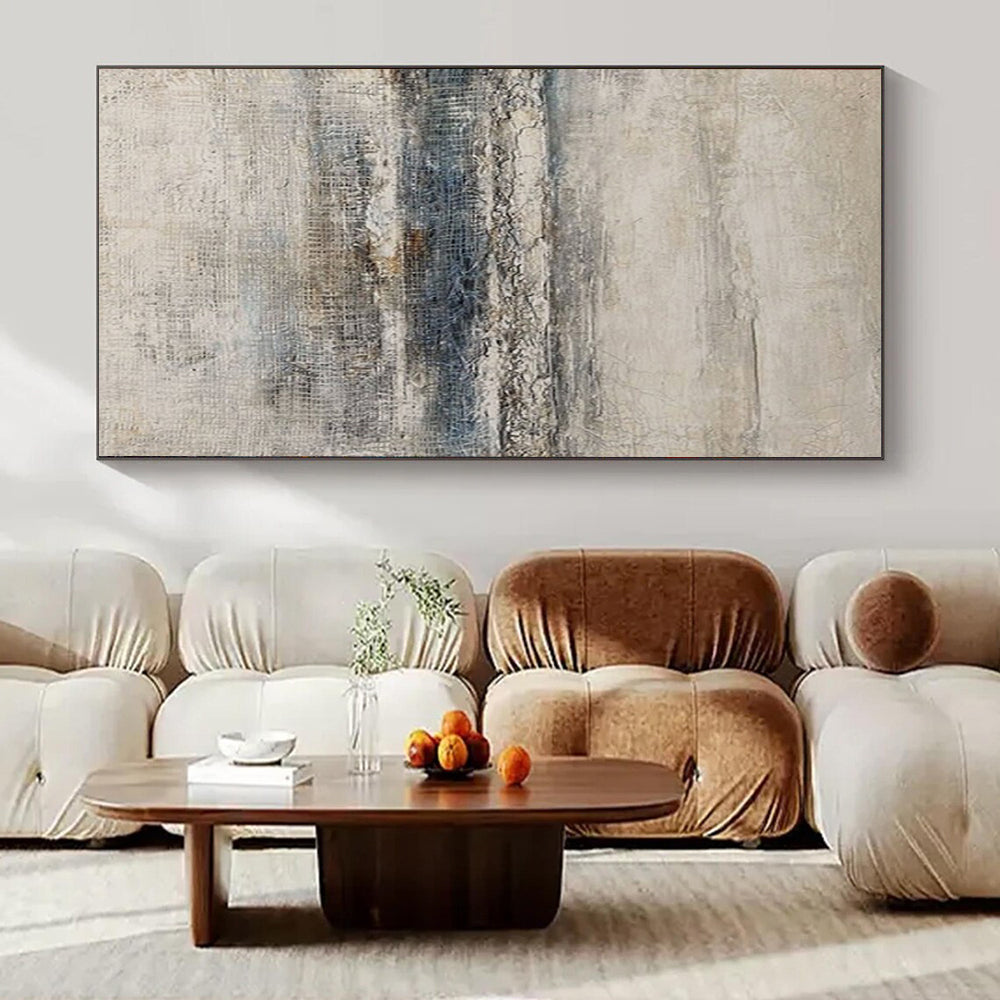 Gray and Blue Textured, "Coastal Haze" – Textured Abstract Painting On Canvas PS0956