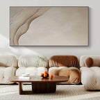 Textured Beige Waves "Subtle Flow" Impasto Painting On Canvas PS1093