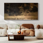 Dark Brown, Black with Textured Overlays "Ancient Echoes" Abstract Painting On Canvas PS1295