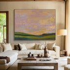 “Pastel Sunset Fields” - Decorative Landscape Painting On Canvas DKS438