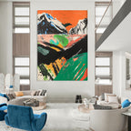 Colorful Mountain Landscape Painting On Canvas DS092