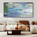 “Blue - Green Abstract Wash” - Ethereal Abstract Painting On Canvas PS0176