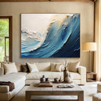 “Textured Wave Painting” - Impasto Seascape Painting On Canvas DKS527