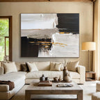 Black, White, Gold Accent Luxe Mix “Gilded Dreams” - Painting On Canvas PS0788