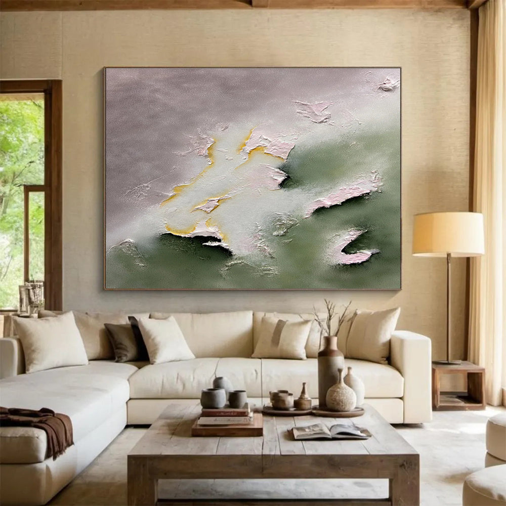 “Pastel - Textured Abstract Forms” - Textured Oil Painting on Canvas DKS918