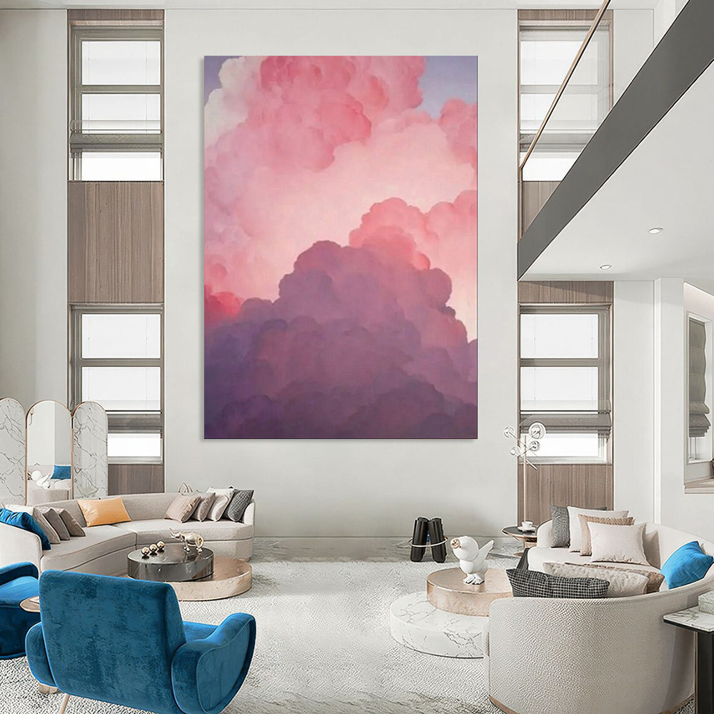 “Pink - Purple Cloudscape” - Dreamy Cloud Painting On Canvas PT1981