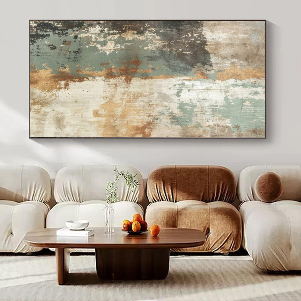 Earthy Tones with Weathered Textures "Aged Serenity" Abstract Painting On Canvas PS1274