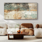 Earthy Tones with Weathered Textures "Aged Serenity" Abstract Painting On Canvas PS1274