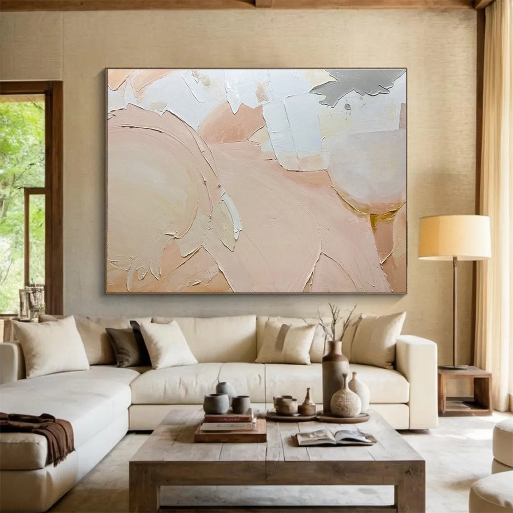 “Textured Blush Tones” Abstract Painting On Canvas DKS186