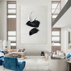 “Black and White Strokes” - Abstract, Bold - Textured Painting On Canvas PT1666