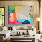 Colorful Geometric Abstract Painting On Canvas DKS056