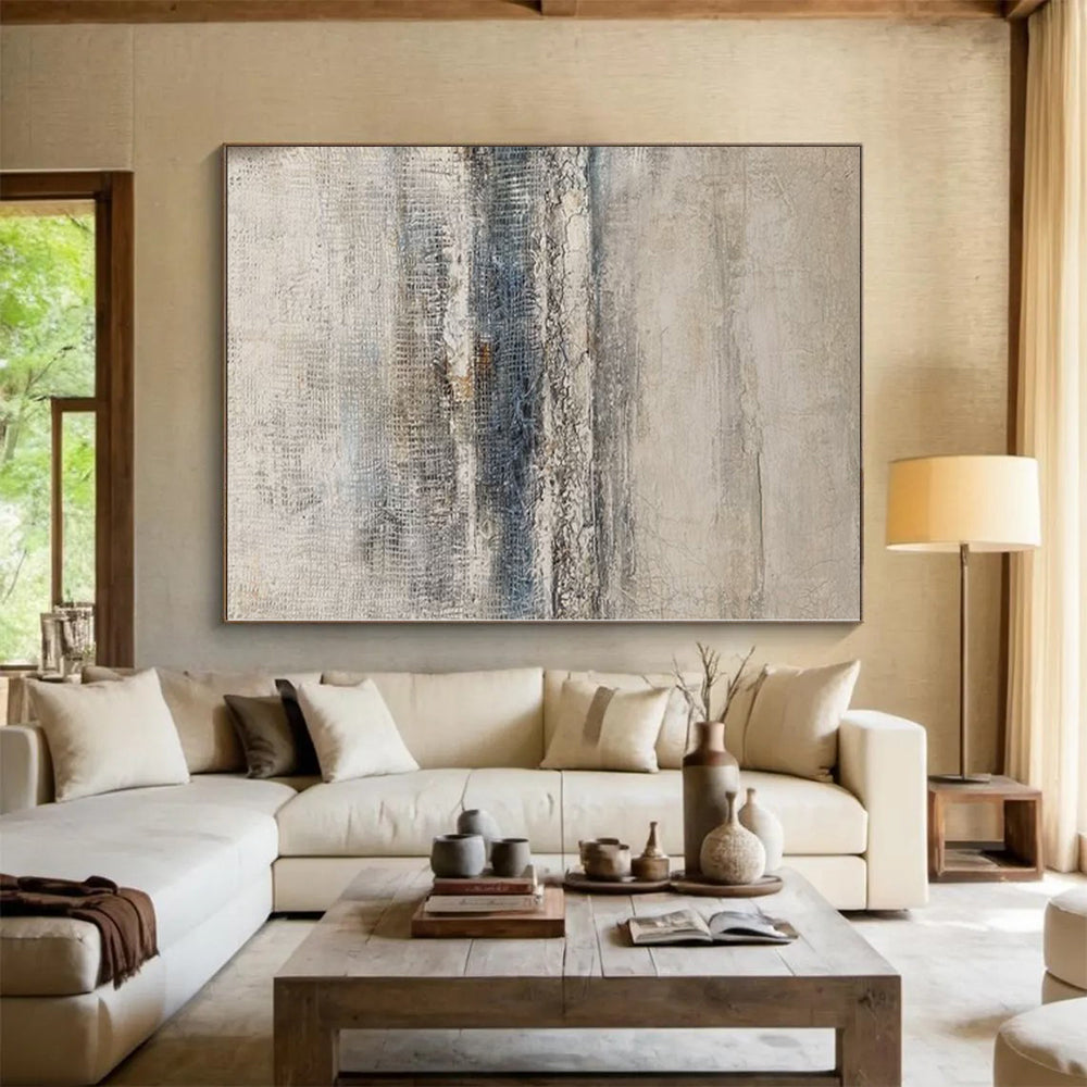 “Neutral Tones Textured Abstract” - Subtle Abstract Painting On Canvas PS0099