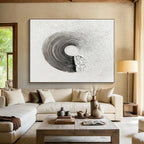 Black & White Groove: Monochromatic Abstract Textured Painting for Minimalist Studio & Music - Lovers’ Den DKS645