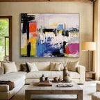 “Playful Color Blocks in Abstract Harmony” - Modern Abstract Painting On Canvas PS0239