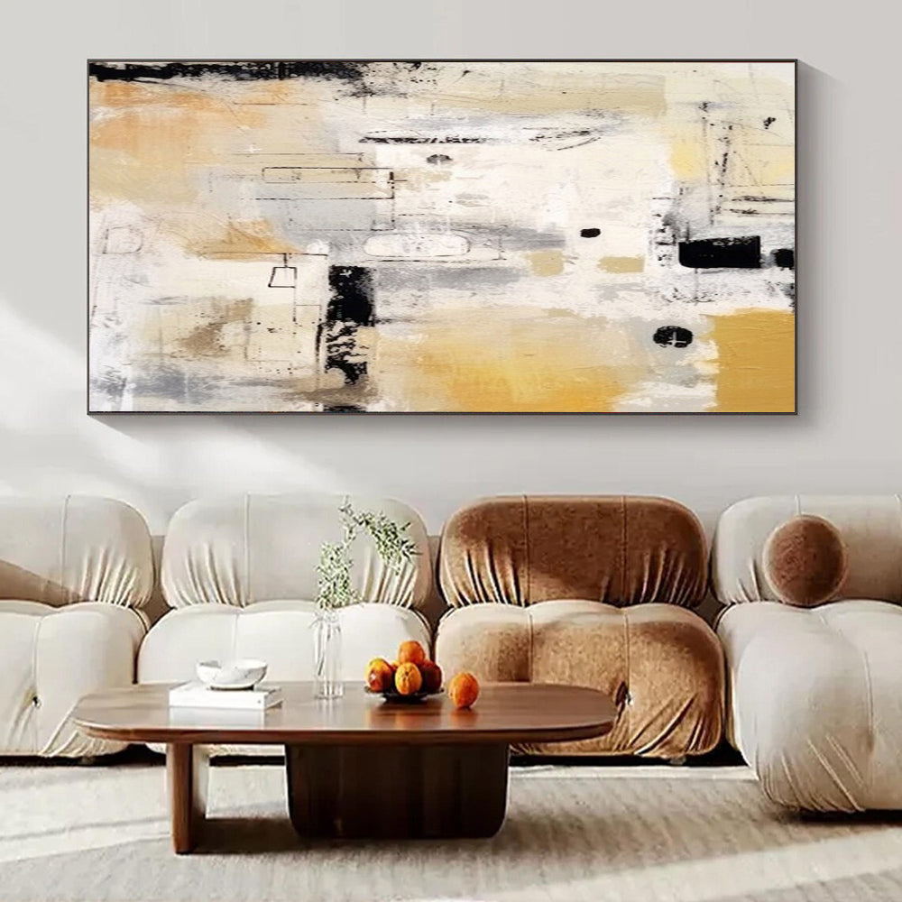 Neutral Shapes, "Subtle Structure" – Abstract Geometric Painting On Canvas PS1035