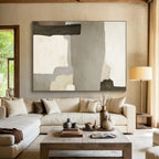 “Neutral Tones Abstract Shapes” - Minimalist Abstract Painting, Great for Modern Hallway & Study DKS607