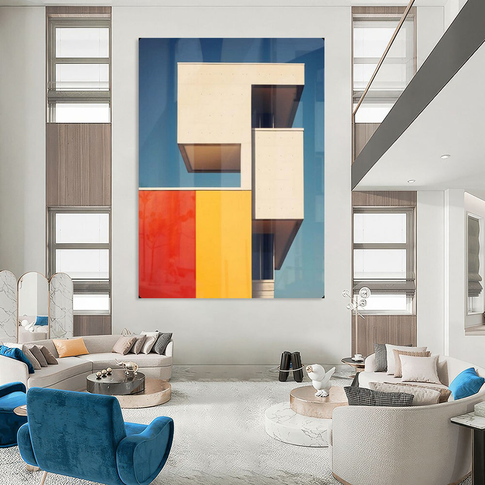 “Color - Blocked Modern Architecture” - Architectural Photography On Canvas PT2173