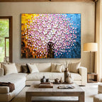 “Pink Blossom Tree” - Textured Floral Painting On Canvas PT231