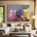 “Colorful Abstract Shapes” - Vivid Color “Vibrant Mosaic” Painting On Canvas PT1622