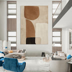 “Neutral Geometric Abstract” - Contemporary, Abstract Painting On Canvas PT1494