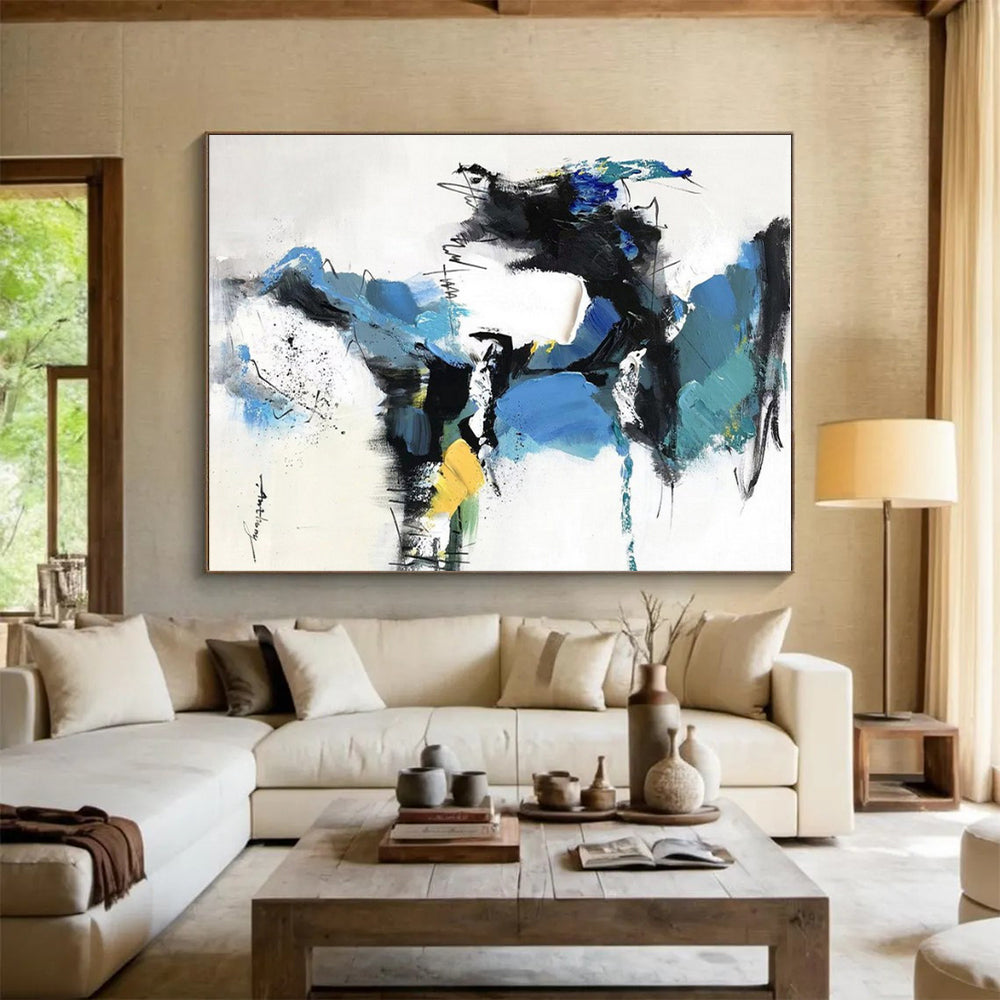 Blue - Color Fantasy - Mainly Blue, Black, Yellow, and Green - Abstract Expressionism PS0781
