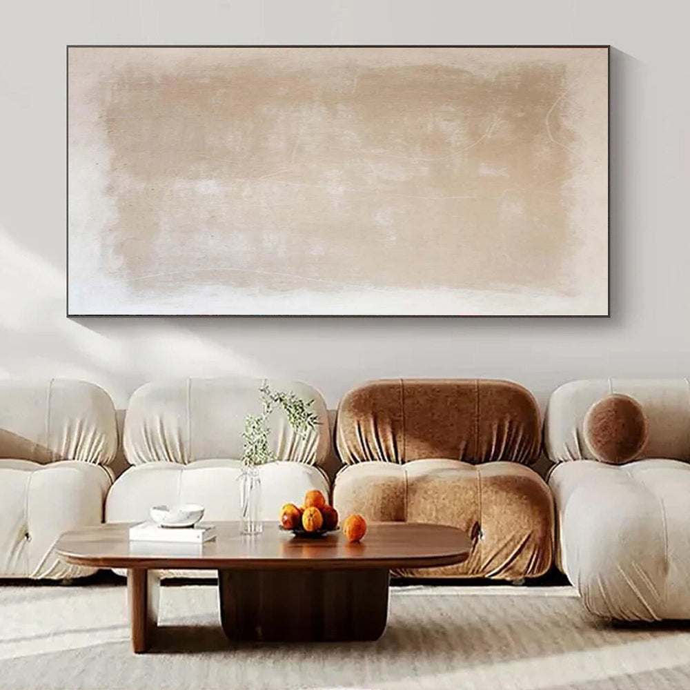 “Beige - White Textured Minimal” - Elegant Abstract Painting On Canvas PS0133
