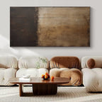 Brown, Black with Divided Textures "Earth and Shadow" Abstract Painting On Canvas PS1368