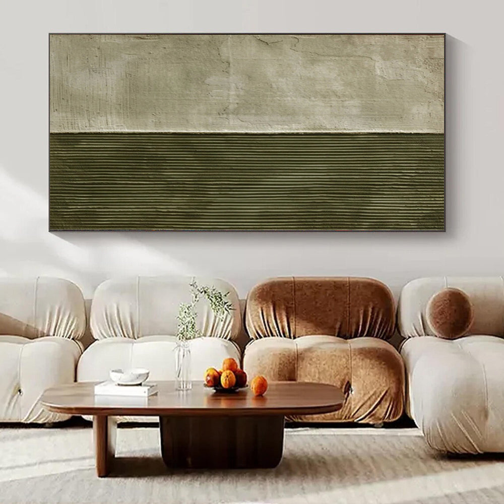 “Split Textured Neutrals” - Minimalist Abstract Painting On Canvas PS0218