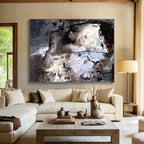 “Monochrome Abstract Intrigue” - Modern Abstract Painting On Canvas PS0048