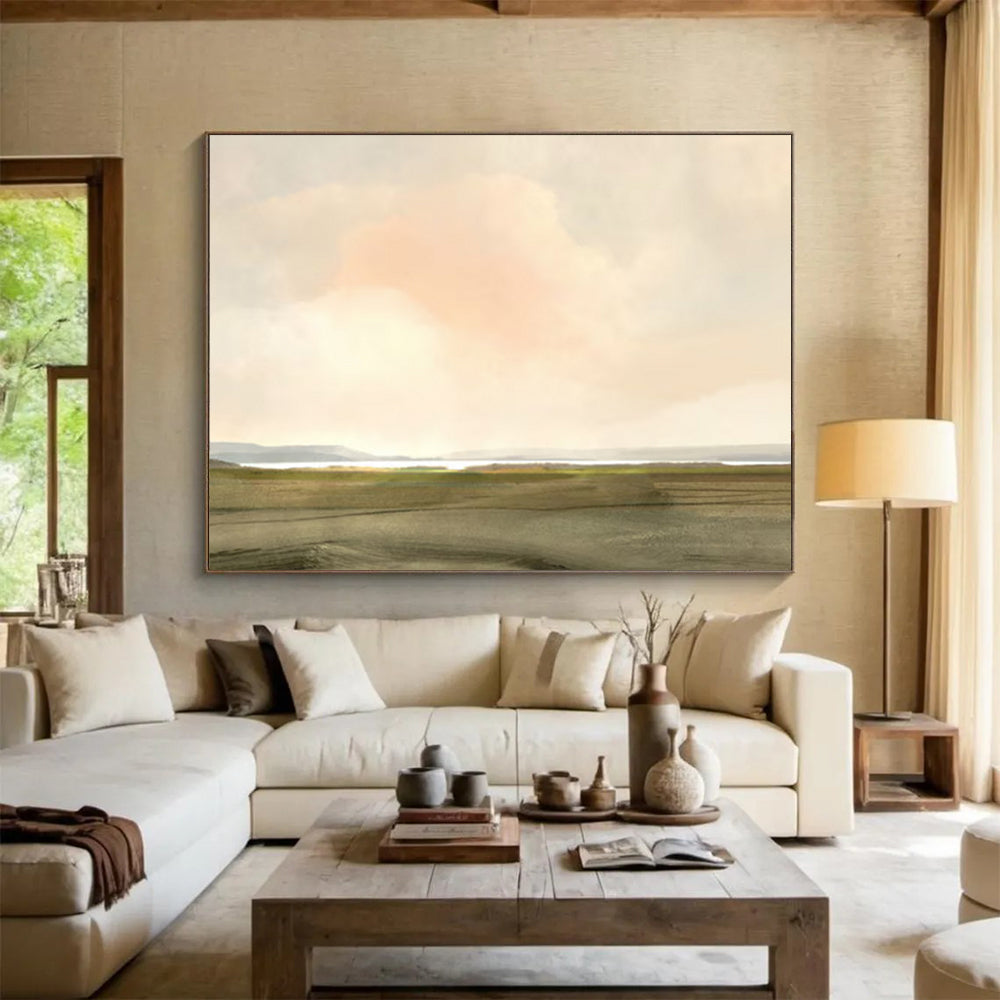 “Pastel Sky and Earth Landscape” - Soft Impressionistic Painting On Canvas PT121