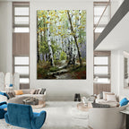 Colorful Birch Forest, Impressionistic Style, Oil Painting On Canvas PT2093