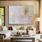 “Gilded Pastel Elegance” - Luxe Abstract Painting On Canvas DKS498