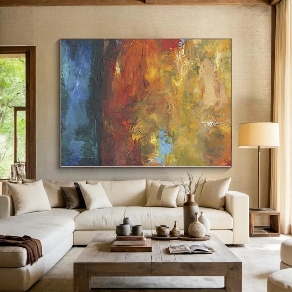 “Vibrant Color Mix Abstract” - Abstract Painting On Canvas PS0415