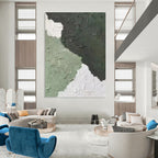 “Green - White Textured Abstract” - Minimalist Abstract Painting On Canvas PT1326