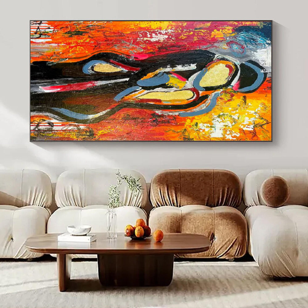 Bold Colors with Abstract Figure "Vibrant Soul" Expressionist Painting On Canvas PS1196