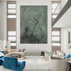 “Grey - Black Textured Abstract” - Textured Abstract Painting On Canvas PT1205