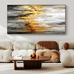 Gray and Gold Abstract, "Gilded Mist" – Abstract Textured Painting On Canvas PS0923