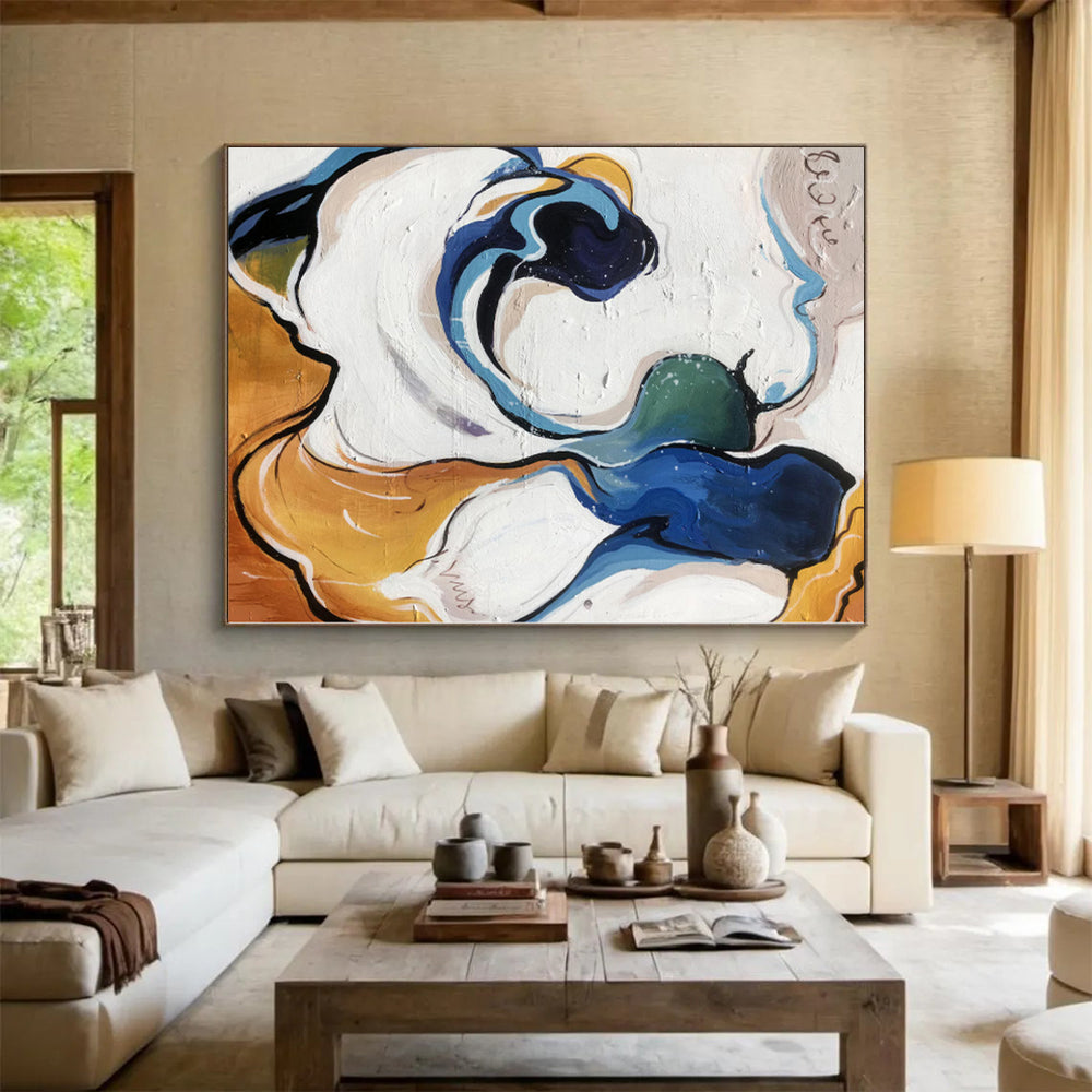 “Colorful Abstract Fluid Shapes” - Whimsical Abstract Painting On Canvas PS0290