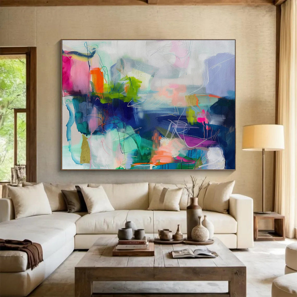 “Lively Color Chaos” - Abstract Expressionist Painting On Canvas DKS474