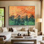 Vibrant Splatter Landscape - Expressive Abstract Painting On Canvas DKS345