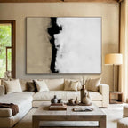 “Black - Beige Abstract Horizon” - Subtle Landscape Painting On Canvas PS0335