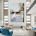 “Textured Abstract Layers” - Mixed - Media Abstract Painting On Canvas DS047