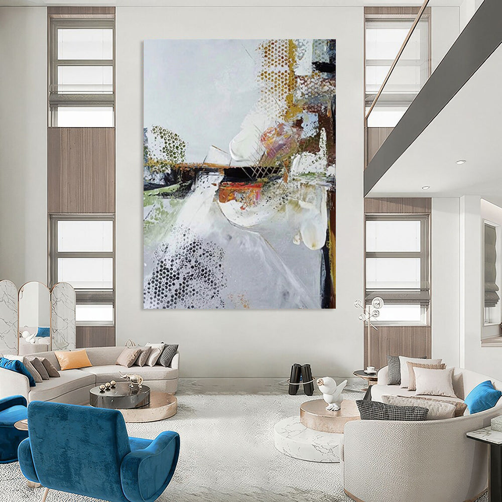 “Textured Abstract Layers” - Mixed - Media Abstract Painting On Canvas DS047