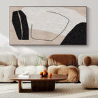 Black, White and Beige with Fragmented Lines "Broken Unity" Abstract Painting On Canvas PS1142