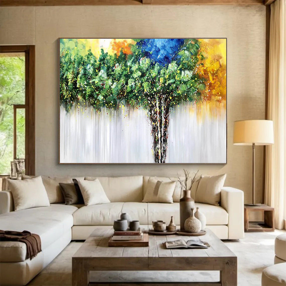 Vibrant Tree of Colors Landscape Painting On Canvas DKS176