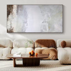 Gray, White and Brown with Soft Textures "Quiet Horizon" Abstract Landscape Painting On Canvas PS1149